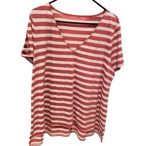 Lane Bryant Striped VNeck Tee Size 18/20